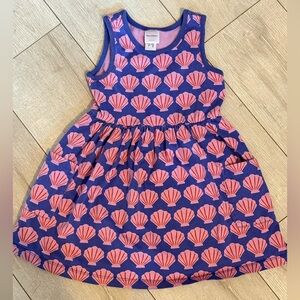 EUC - like new! Hanna Andersson Pink and Blue Shell Dress 👗 Size 5